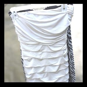 Donating Soon! GWP!Speechless Womens Dress Strapless White Bodycon Pleated Dress